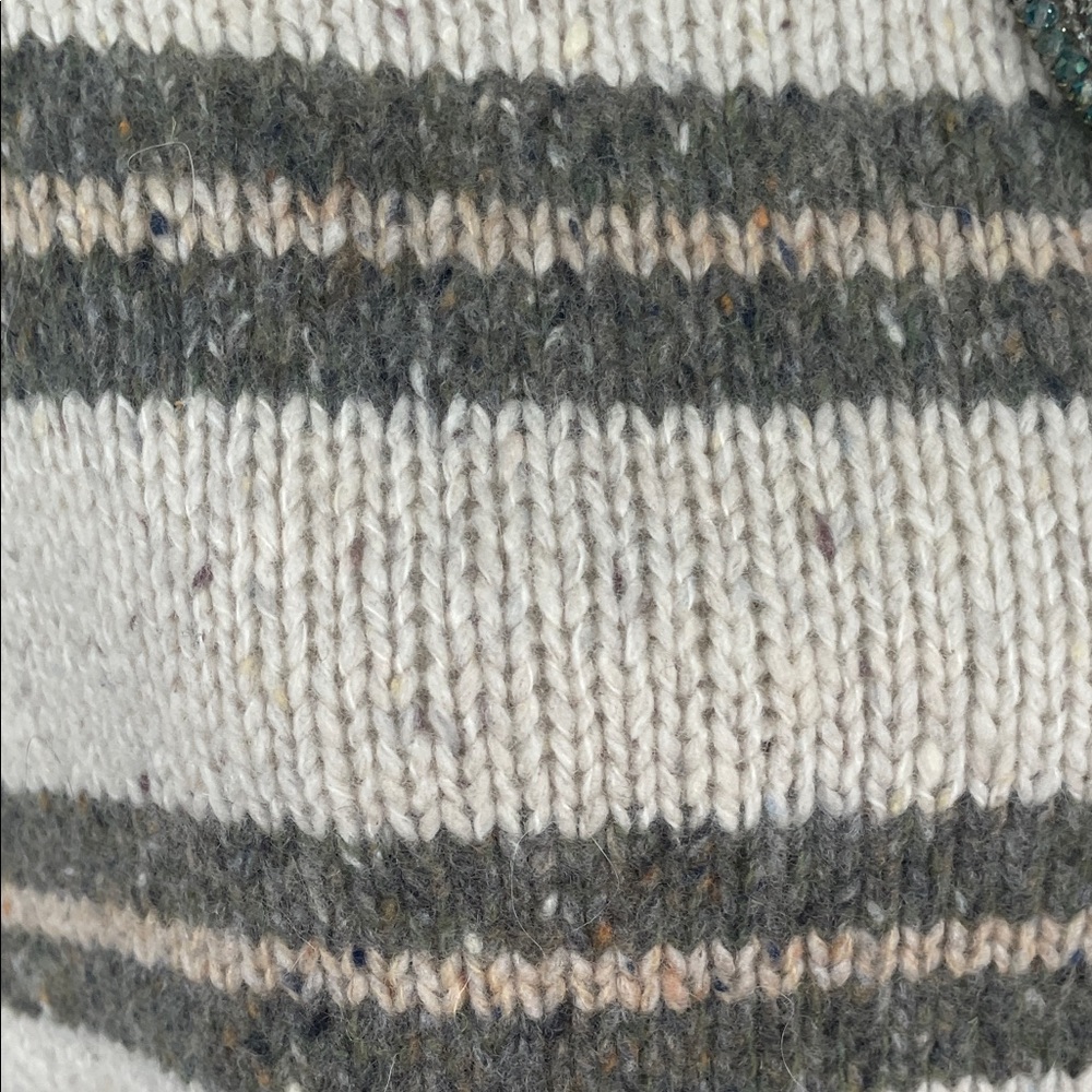 Spiritual Gangster NWOT Womens Striped Gray Cream Merino Wool Blend Sweater XS‎ - Picture 5 of 9